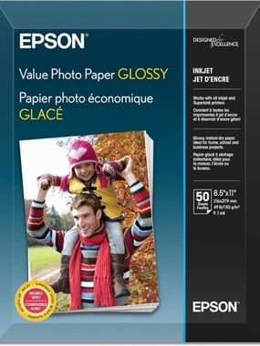 NEW Epson Value Glossy Photo Paper S400031 50 Sheets 8.5” x 11” New Sealed